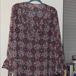 Loft printed long sleeve blouse